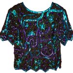 Laurence Kazar  Vintage Women’s Metallic Sequin Beaded‎ Formal Wearable Art L Photo 1