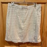 Max Studio plaid Beige linen mix A-Line Semi Wrapped Skirt NWT Photo 0