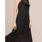 Maeve NWT Anthropologie Abilene in Black Tassel Crocheted Yoke Maxi Dress XS Photo 0