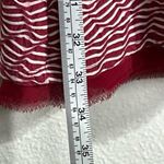 Maeve Anthropologie Size Small Burgundy Red White Wavy Stripe Dress Photo 3