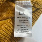 Lulus  Pointelle Me More Sweater Mustard Yellow Cotton Blend Oversized Size Small Photo 10