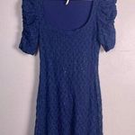 Free People Short Bodycon Lace Dress Women's XS Blue Storm Scoop Neck Photo 0