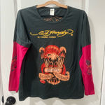 Ed Hardy  Vintage Graphic long sleeved Tee Death Before Dishonor no sz see pics Photo 0