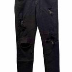 Paige Black Denim Jeans Women’s Cropped Distressed 2000s Y2K Style Gothic Photo 0