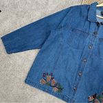 North Crest  Vintage Denim Button Down Shirt Embroidered Bird Size 3X Photo 3