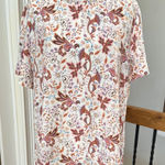 Nine Britton Relaxed fit puffed flutter sleeve multicolor Floral Top flowy XL Photo 0