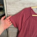 Umgee  USA Dress Womens M Pink Linen Blend Lagenlook Frayed Fringe Hi Low Hem Photo 4