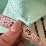 DAVID N | 100% Linen Sea Foam Green Button down 3/4 Sleeve Shirt | Medium Photo 6