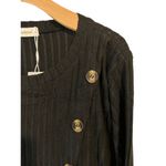 Fantaslook Sweater Womens XL Black Ribbed Full Button Accent Long Sleeve NEW Photo 1