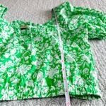 Universal Threads Universal Thread Puff Sleeve Peasant Top Bright Green Floral Size M Photo 5