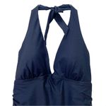 Tommy Hilfiger NWT Women's Size 10 One-Piece Ribbed Halter Plunge Swimsuit Navy Photo 7