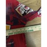 Jess & Jane Shirt Women Size Medium London City Print Cotton Teacher Travel Red Photo 4