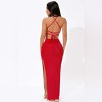 SheIn Sexy Red Open Back Maxi Dress Photo 1