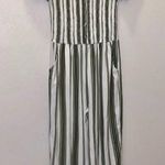 J for Justify  striped short sleeve pant jumpsuit pockets green white Photo 0