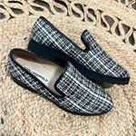 Karl Lagerfeld  Imani Boucle Black White Slip On Flat Loafers Size 6M Photo 0