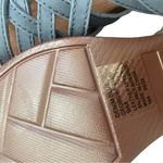 New! House Of Harlow 1960 Georgia Platform Wedge Sandal In Denim Blue Leather Size 9 Photo 4