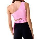 Blue Blush  One Shoulder Side Tie Waist Crop Top Pink Size Small NWT Photo 2