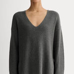 Everlane $118 New  The Slouchy V-Neck in Cotton - Heathered Charcoal - Small Photo 0