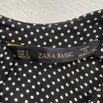 ZARA Polka Dot Button Down Keyhole Back Collared Blouse Black White Size Small Photo 11