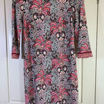 Talbots  Dress Women's Petite Small SP Pink Preppy‎ Square Neck Paisley Church Photo 0