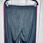 Adidas Jersey Track Pants Womens Sz L (32x30) Black Pink Active Sport Gym Photo 5