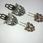 Lot of 2 Shoe Clips Vintage Silver Tone CZ Rhinestones Photo 5