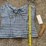 Reformation blue & white gingham Holcomb linen tank top size 0 NWT Photo 7
