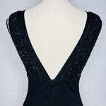 Cache  Black Cocktail Dress 90s Y2K Black Sz 2 Beaded Top Vintage V-Neck Photo 8