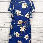 Haute Monde  Blue Floral Off Shoulder Dress Size Small Summer Casual Boho Chic Photo 1