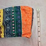 SheIn Orange Blue Floral Paisley Padded Bikini Top Swimwear Medium Photo 5