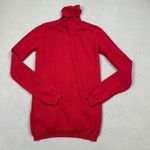 ZARA NWT Knit Turtleneck Shirt S Red Sweater Womens Long Sleeve Cotton Blend Photo 1