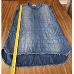 Cloth & Stone Frayed Tunin denim style cotton casual mini shirt shift dress S Photo 5