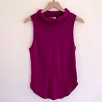 Free People HP🥳🥳 Mock Neck Sleeveless Top w/ Raw Hem Plum Purple NWT Photo 1