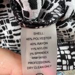 Calvin Klein  Size 8 Black White Geometric Scuba Crepe‎ Stretch Sheath Dress MIDI Photo 9