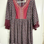 Flying Tomato  Burgundy Shirt Relaxed Retro Flowy Hippie Earthy Twee Photo 0
