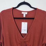 Isabel Maternity Rust Long Sleeve Crop Top NWT Size Large Maternity Red Photo 3