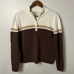 st. john's bay  Brown/Cream Vintage Quarter Zip Sweater Size XL Photo 0