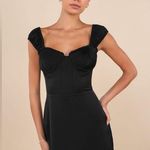 Lulus Perfected Aesthetic Black Satin Ruffled Bustier Mini Dress Size S Photo 15