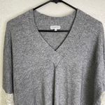 Claudie Pierlot Sweater Womens Size 2 Gray Wool Cashmere Lace Sleeves EUC Photo 2