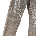 Bohme Böhmé Gold Sequin Maxi Dress Long Sleeve V-Neck Evening Gown Size S NYE Photo 5