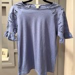 Caslon Eyelet Sleeve T-Shirt. Blue. Size XS. Photo 0