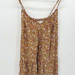 Old Navy Dress Women SMALL Camel Brown Floral Print Sleeveless Cami Tank Mini Photo 8