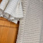 Free People Cream Open Knit Short Sleeve Sweater Boho Crochet Top White Size L Photo 3