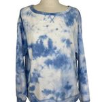 Splendid  thermal tie dye top oversize blue white long sleeve crew neck shirt Photo 0
