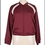 Ashley Stewart  Burgundy and Pink Bomber Jacket Photo 0