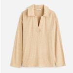 Madewell NWT Relaxed Long-Sleeve Polo Tee Cream Photo 0