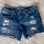 Aeropostale Blue Distressed Midi Jean Shorts Photo 1