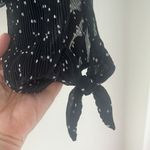 ZARA  polka dot blouse black white tie sleeves size medium crepe Photo 8