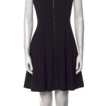 Samuel Dong Black Ruffled Sleeveless Full-Zip Black Midi Dress Size Medium NEW Photo 1