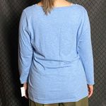 Talbots NWT 3/4 Sleeve floral embroidered Heather blue shirt size Medium Photo 3